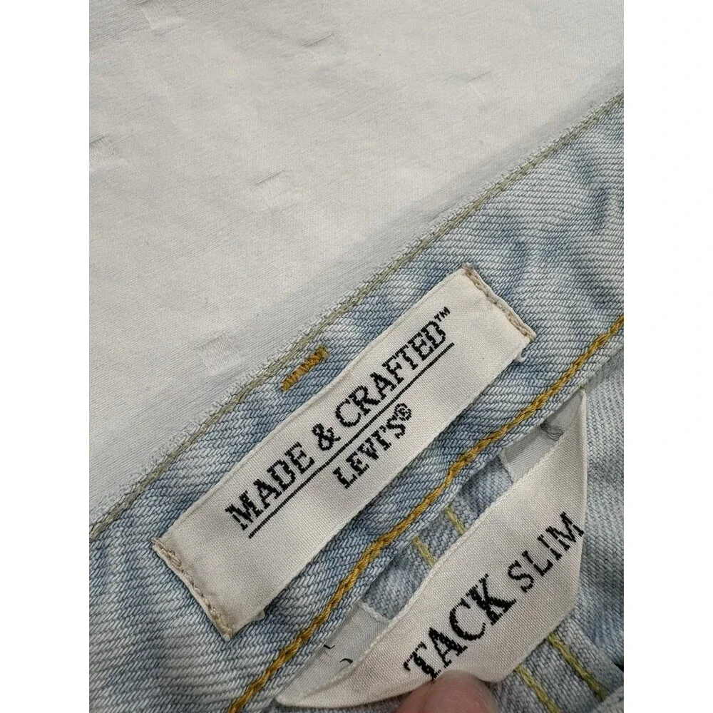 Levi's Made & Crafted Tack Slim Jeans 32x32 Light Wash Black Tab 05081 Men's